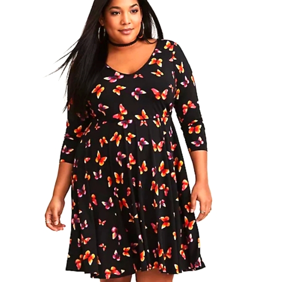 torrid Dresses & Skirts - 0X/1X TORRID Butterfly Jersey Skater Dress